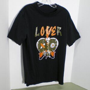 Loser Lover Drip Heart Graphic Tee Shirt, Black, Size Large